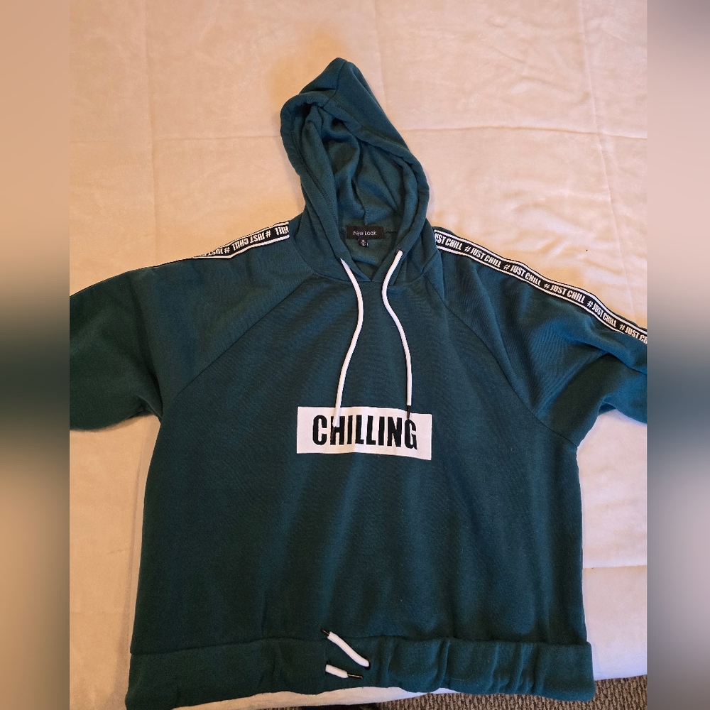 New Look Teal 'Chilling' Hoodie Sweater